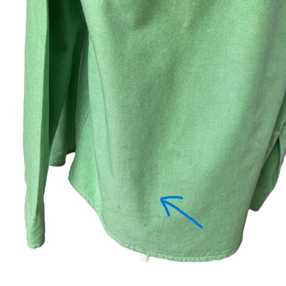 🟩Gap Slim Fit Button-Up Shirt Men’s Size L Green 100% Cotton - Picture 9 of 10